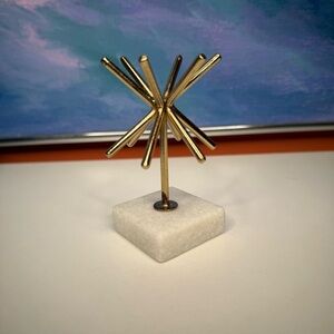 Starburst Metal Marble Ring Holder Shelf Decor West Emory Retro Brass Atomic MCM